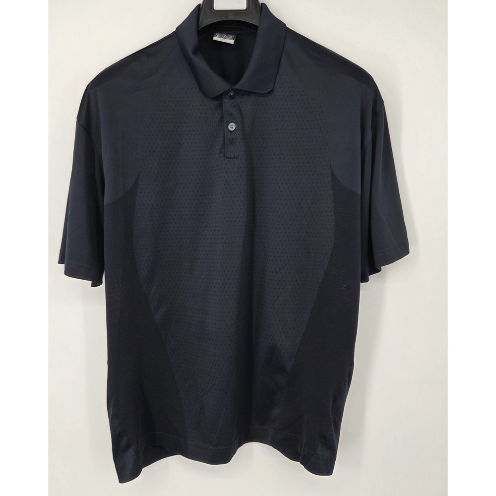 Nike Golf Dri-Fit Short Sleeve Mesh Polo Shirt Men's Size XL Black Breathable